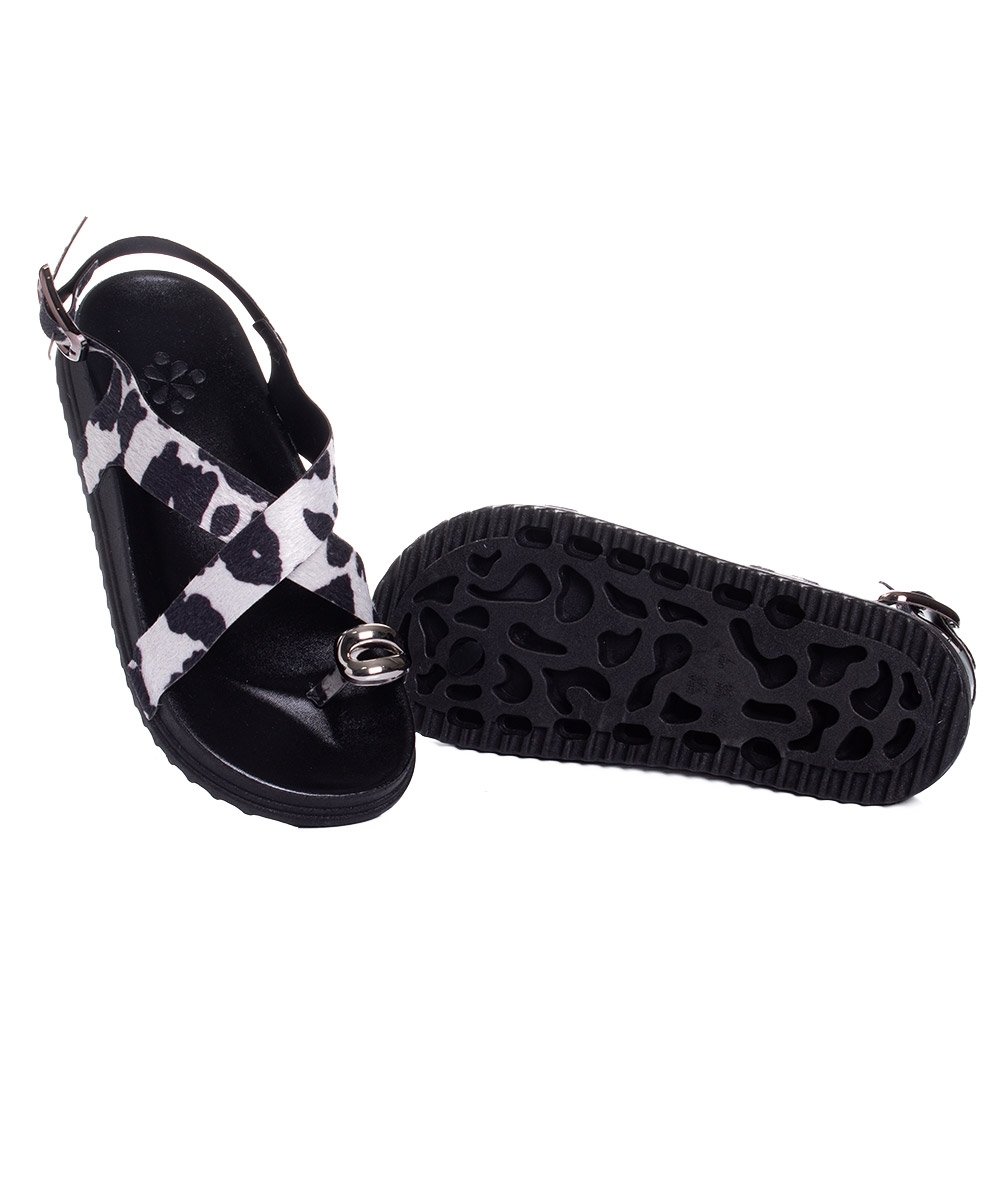 Sandália Flatform Pixolé Animal Print Branco/Preto Animal Print 6