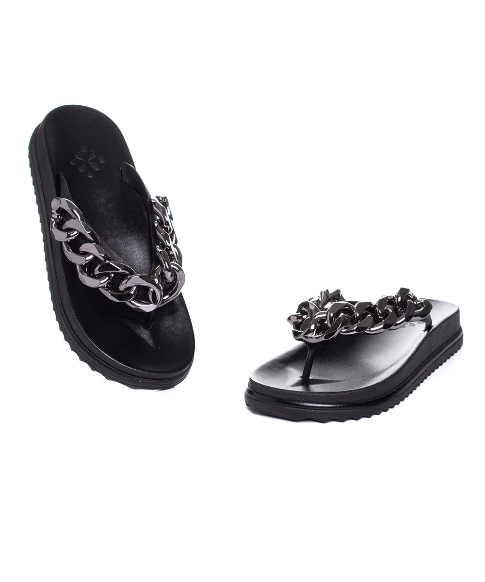 Tamanco Flat Pixolé Preto Preto 5