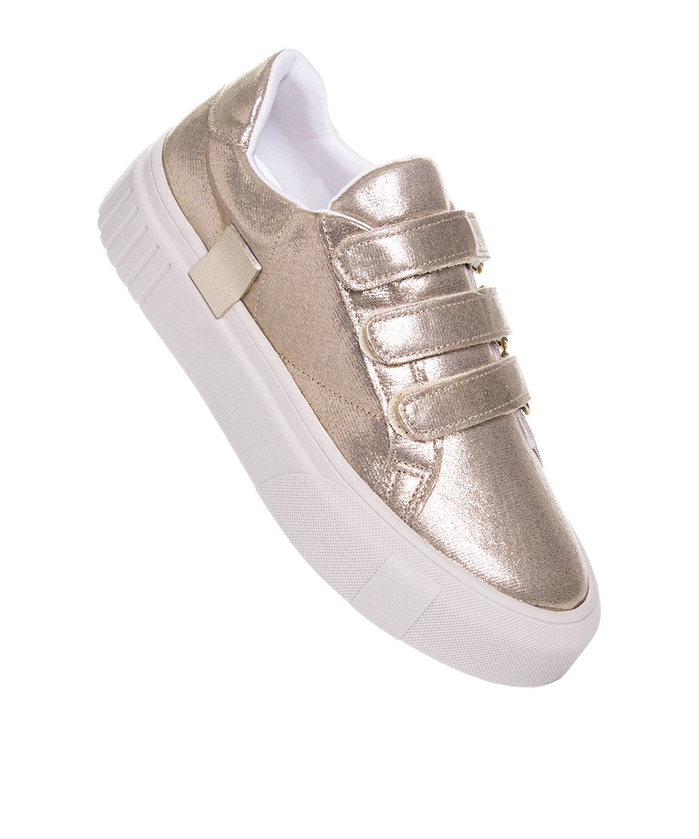 Tênis Feminino Pixolé Casual Kira Ouro Dourado 2