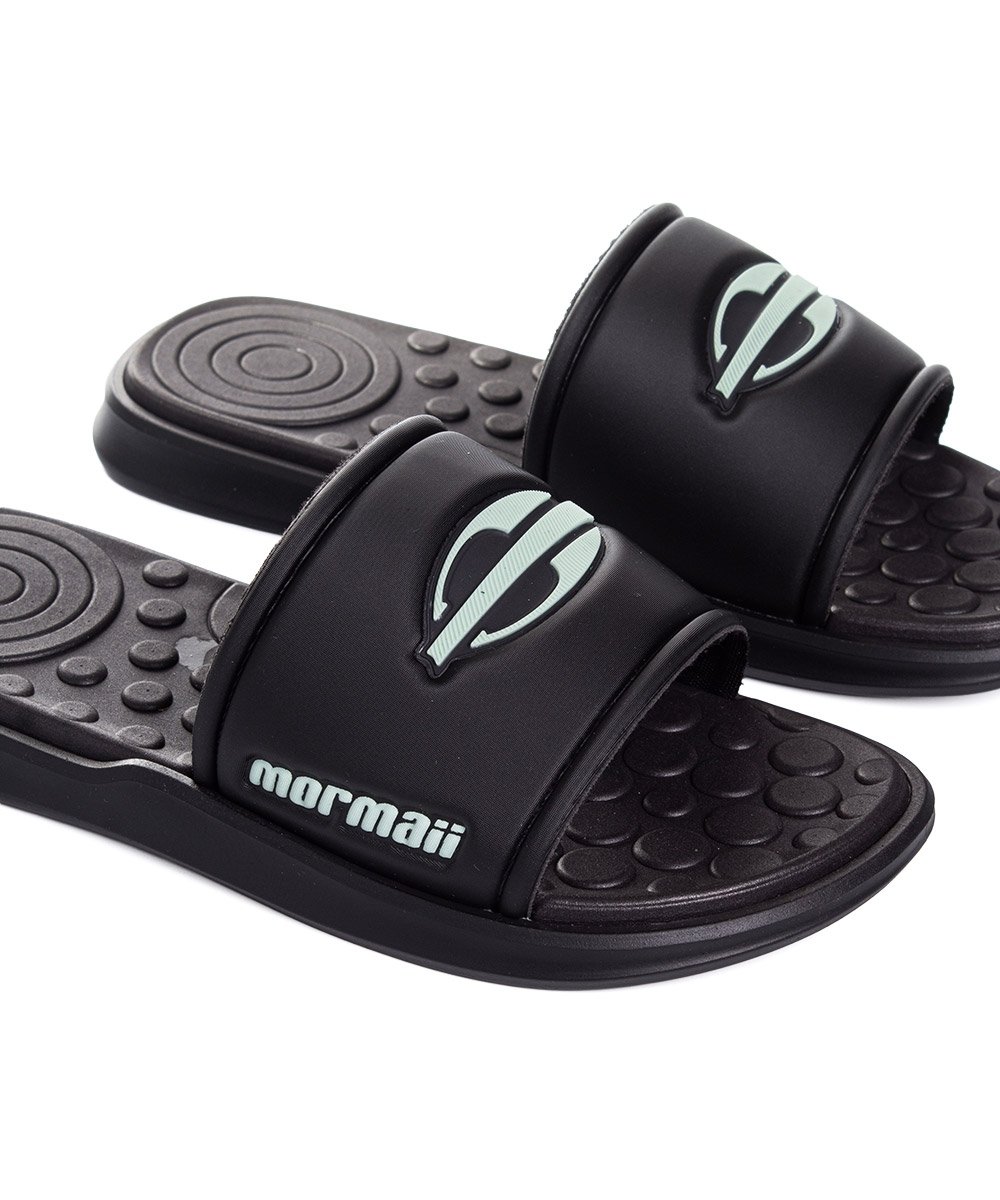 Slide Mormaii Quiver Pró Infantil 11739 Preto/Verde Azul Escuro 4