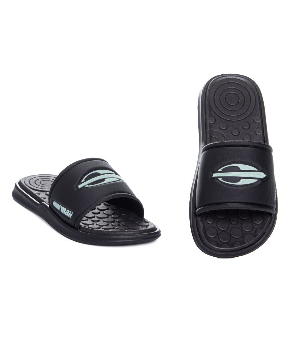 Slide Mormaii Quiver Pró Infantil 11739 Preto/Verde Azul Escuro 5