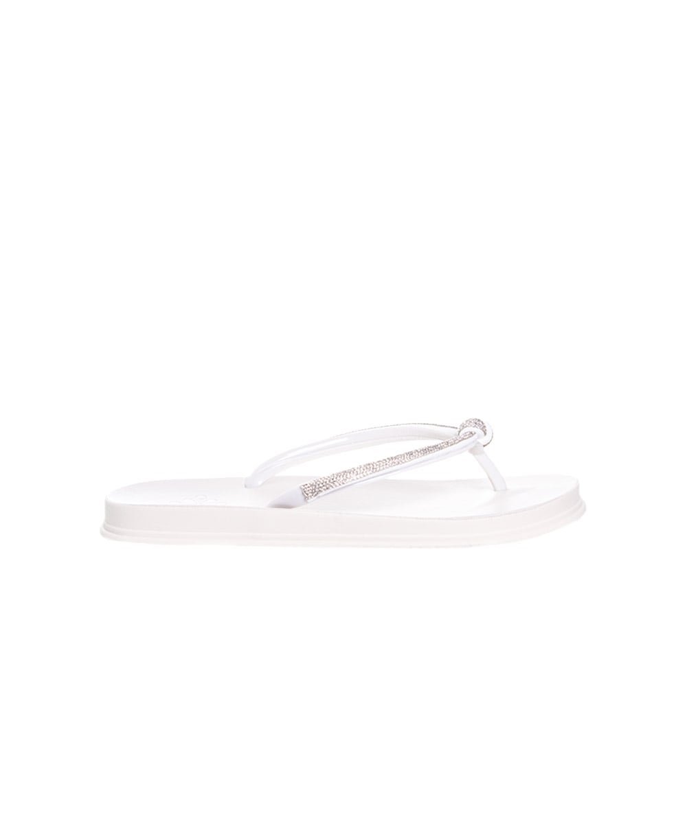 Chinelo Feminino Pixolé Strass Off White