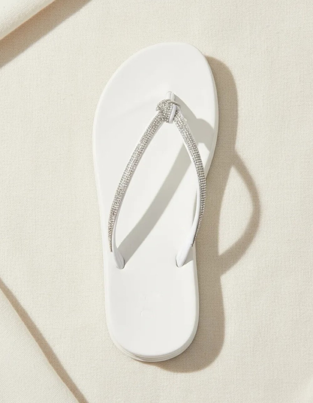 Chinelo Feminino Pixolé Strass Off White Branco 5