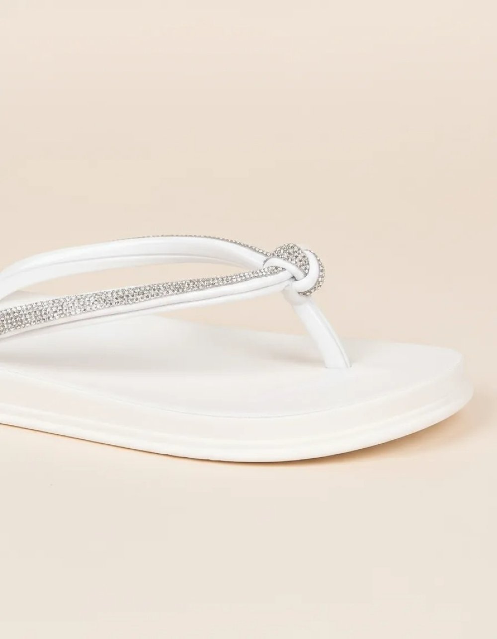 Chinelo Feminino Pixolé Strass Off White Branco 7