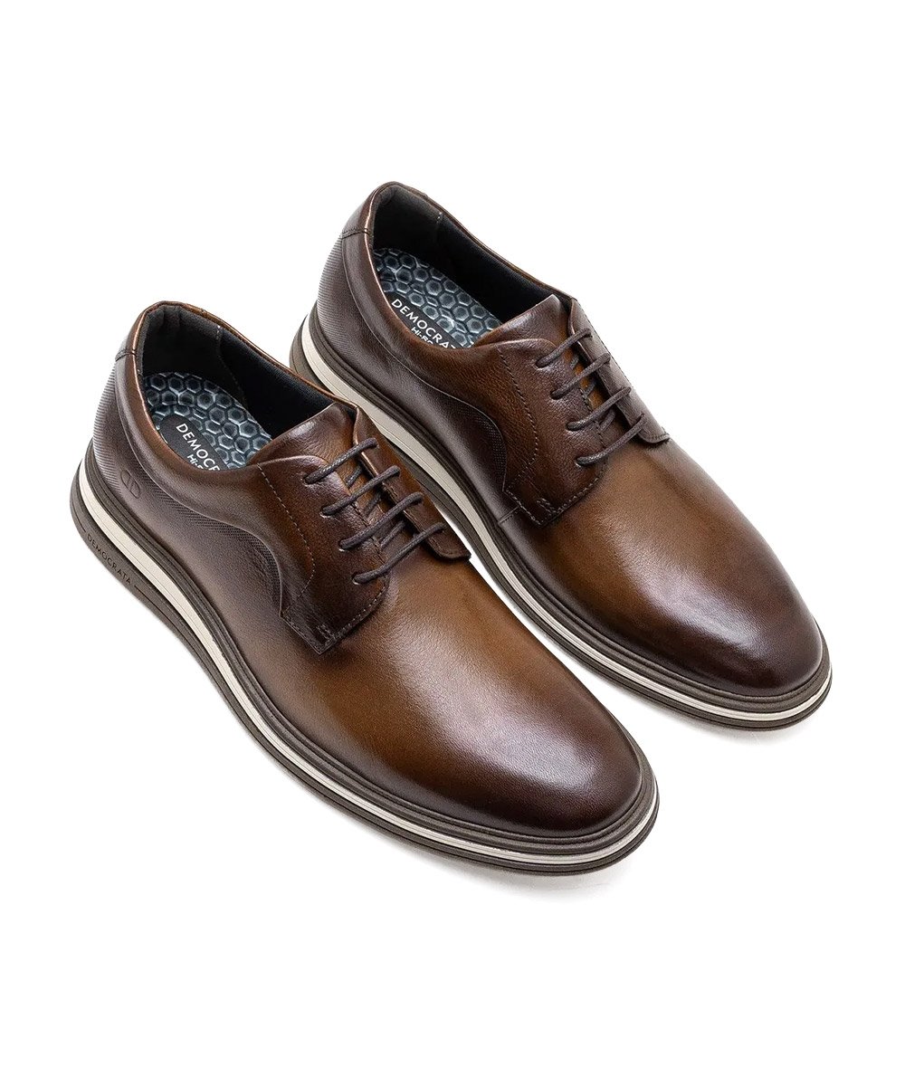 Sapato Masculino Democrata Hi-Soft Dune Tan Marrom 2