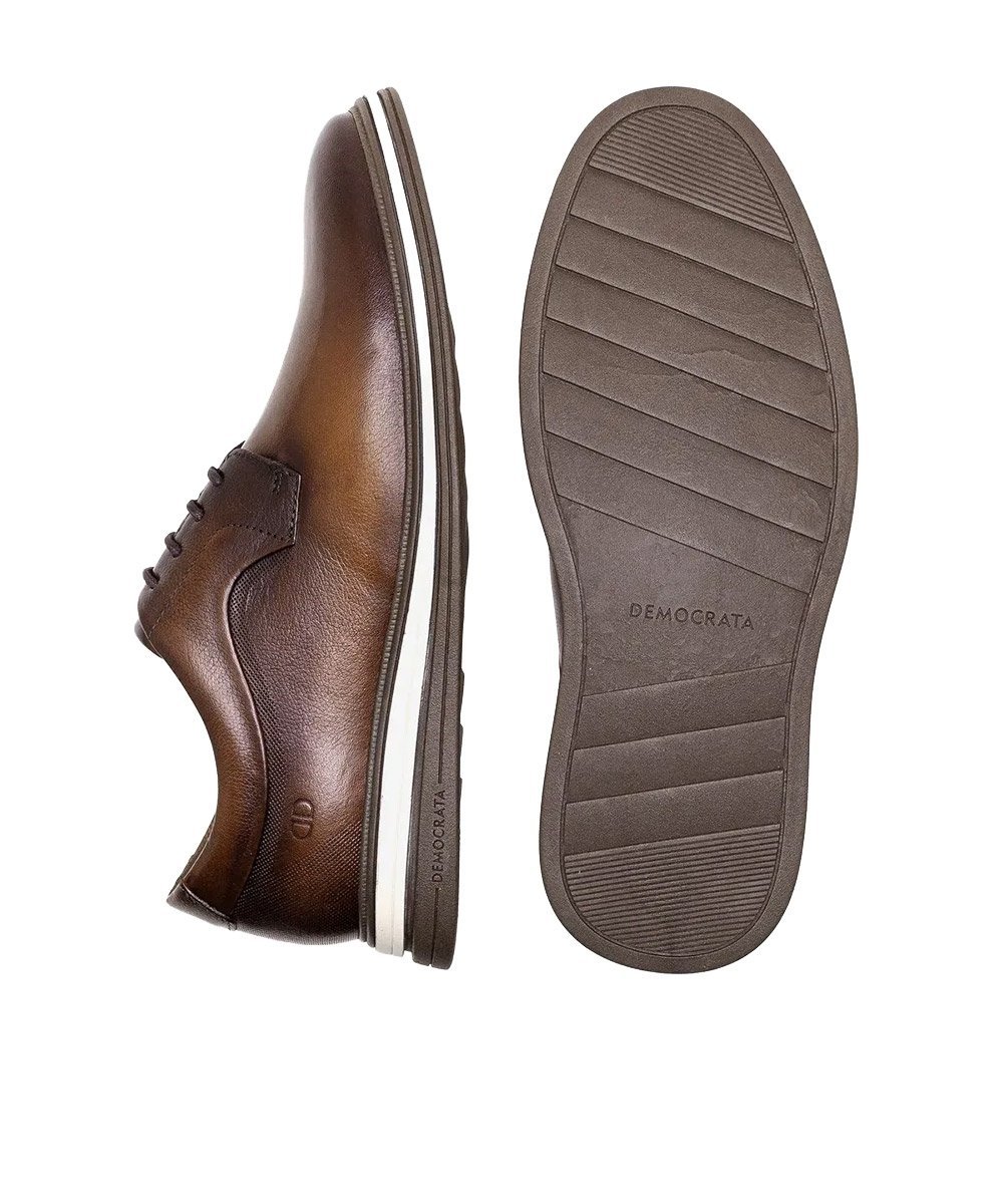 Sapato Masculino Democrata Hi-Soft Dune Tan Marrom 4