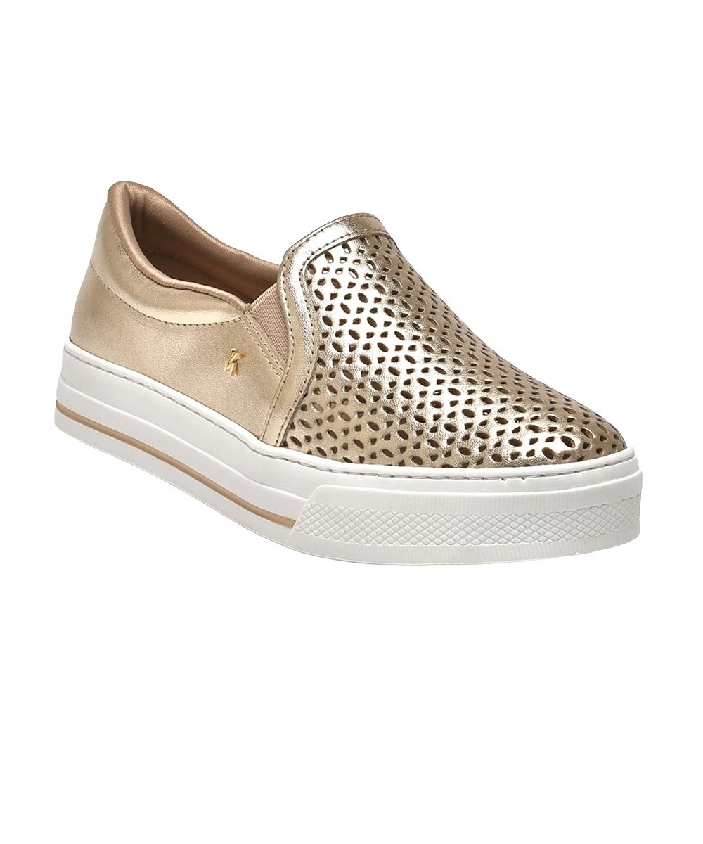 Tênis Feminino Via Marte Casual Dourado Dourado 2