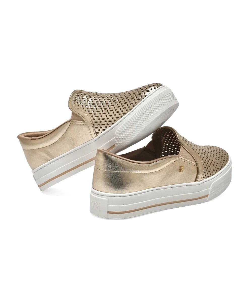 Tênis Feminino Via Marte Casual Dourado Dourado 3