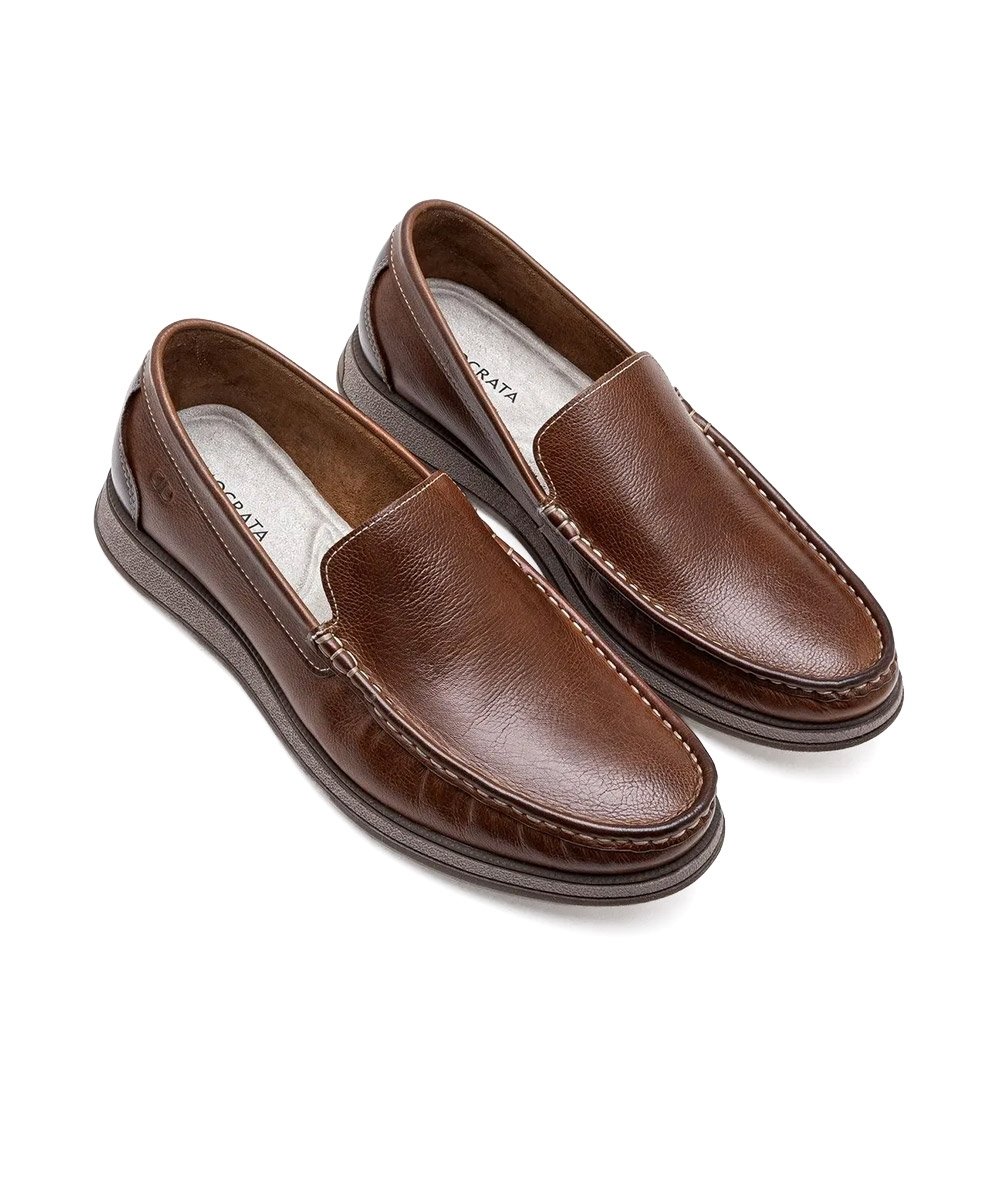 Mocassim Masculino Democrata Nash Couro Conhaque Marrom 2