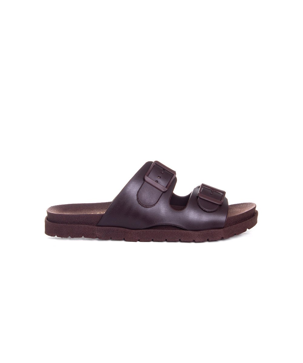 Tamanco Flatform Pixolé Fivelas Café