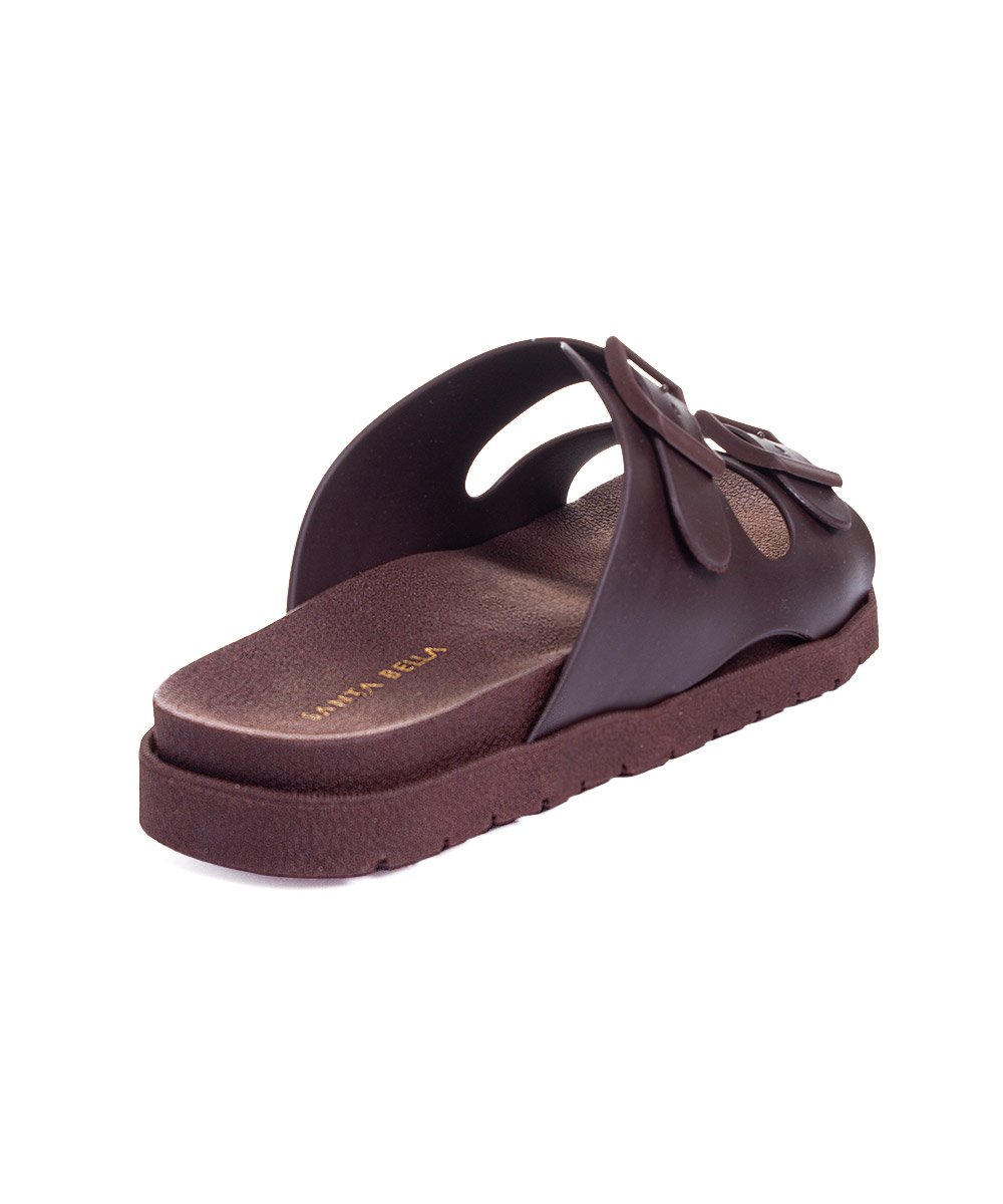 Tamanco Flatform Pixolé Fivelas Café Marrom 3