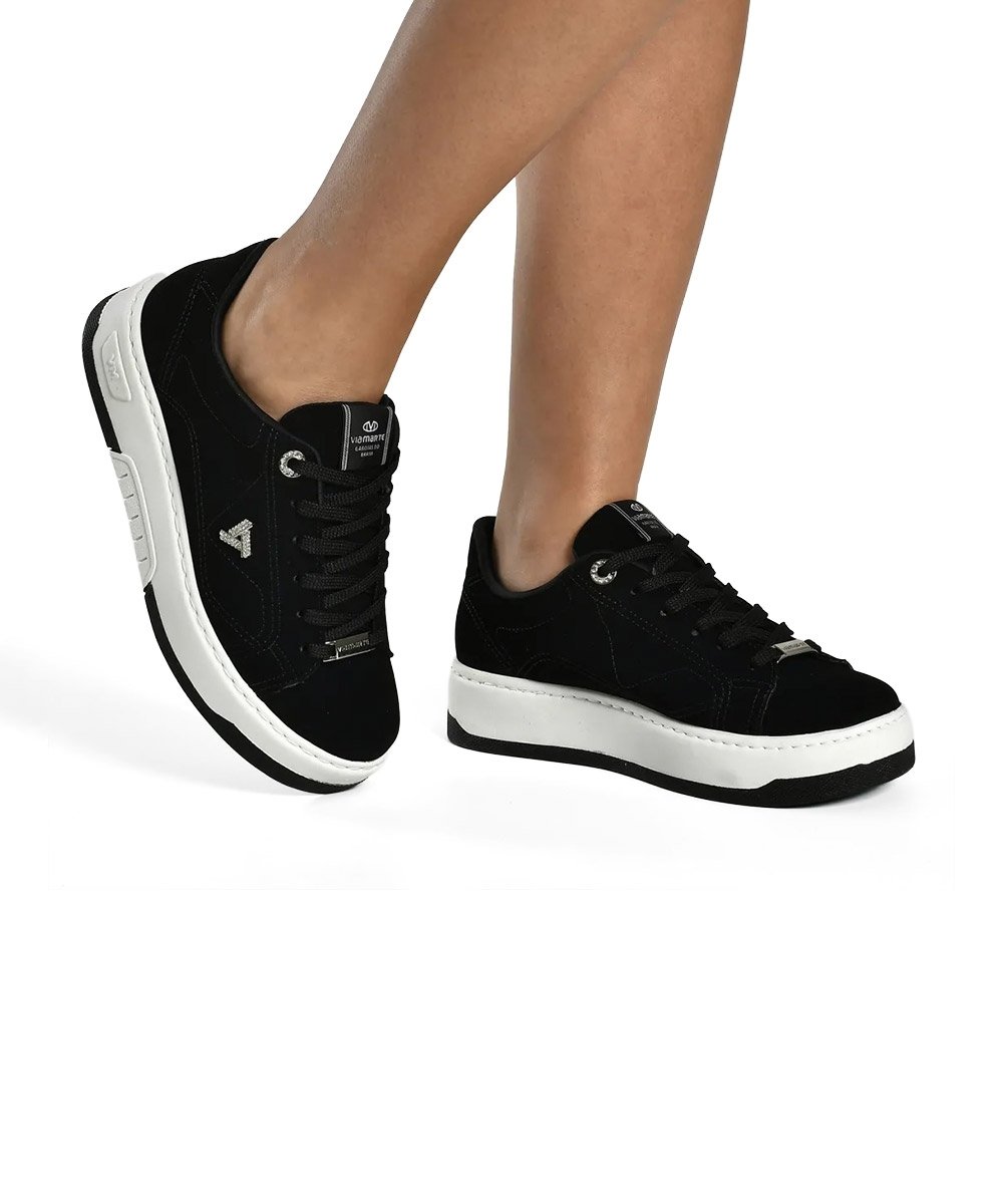 Tênis Feminino Via Marte Nobuck Preto Preto 2