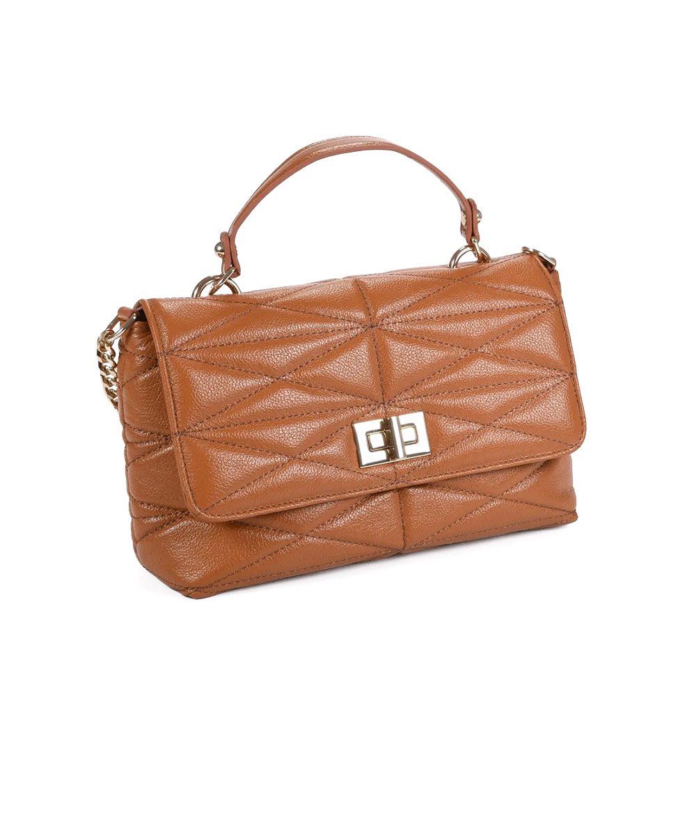 Bolsa Ombro Loucos E Santos Matelassê Couro Moca Marrom 2