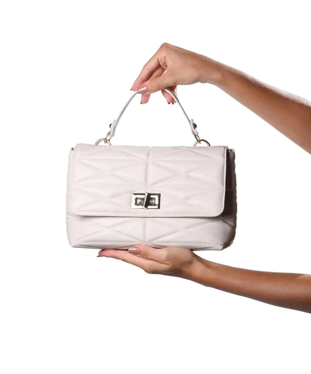 Bolsa Ombro Loucos E Santos Matelassê Couro Off White Branco 2