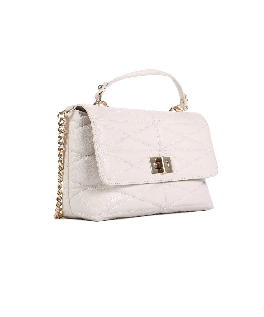 Bolsa Ombro Loucos E Santos Matelassê Couro Off White Branco 3
