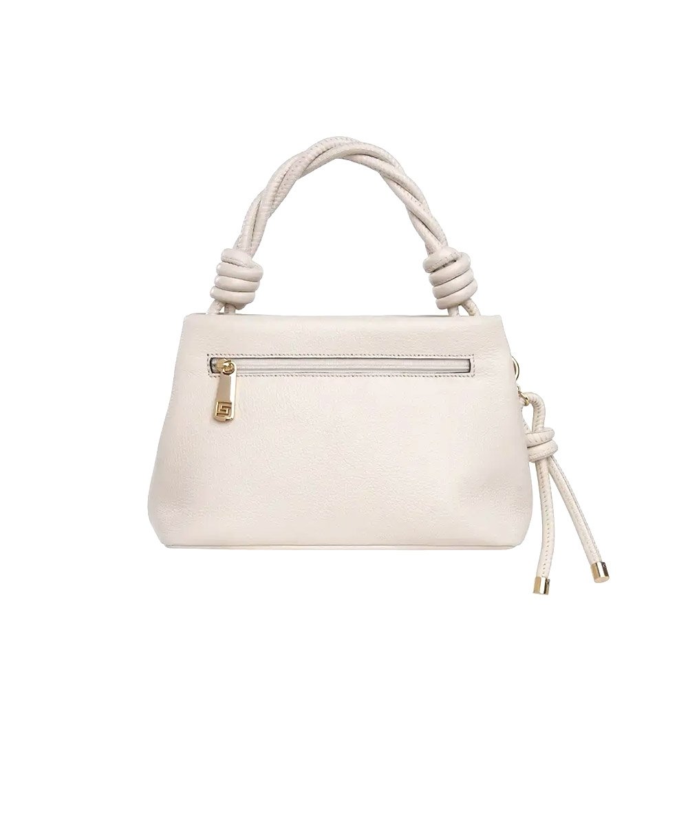 Bolsa de Mão Smart Bag Pequena Couro Marfim Branco 4