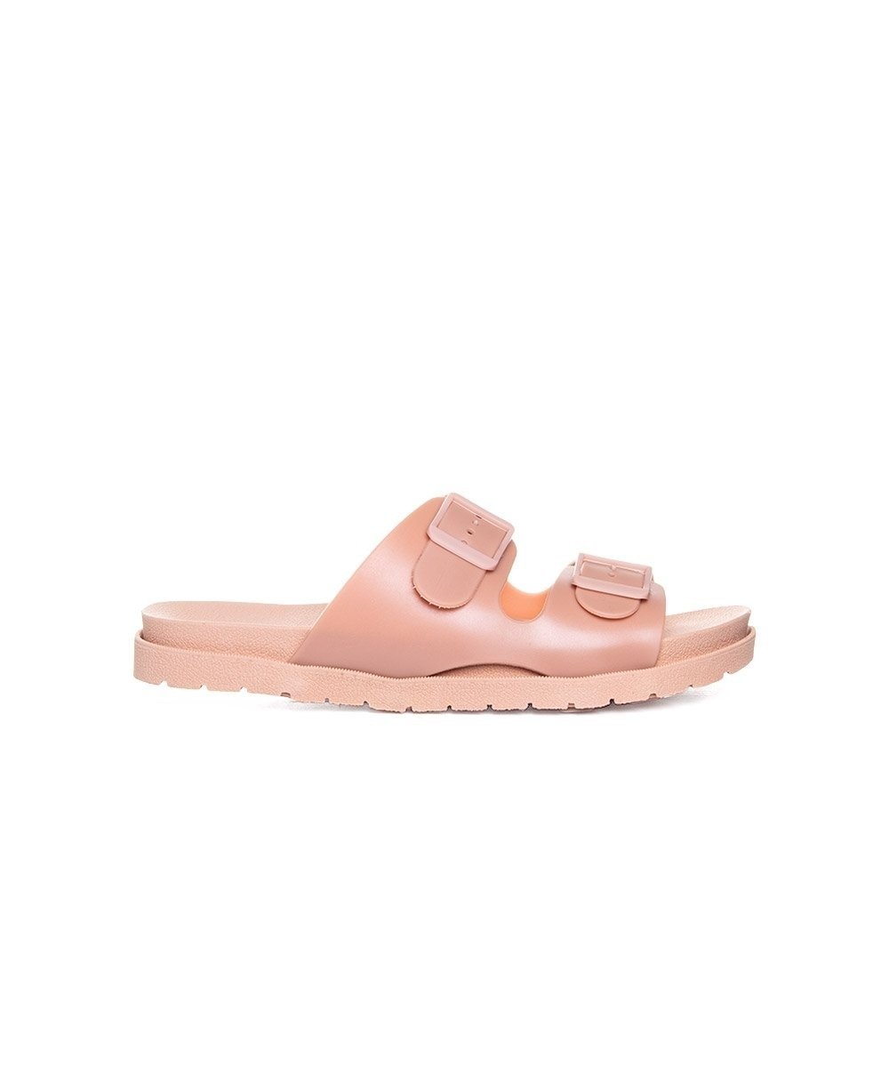 Tamanco Flatform Pixolé Fivelas Nude