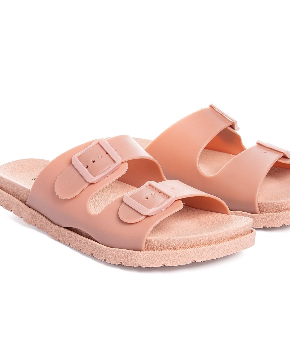 Tamanco Flatform Pixolé Fivelas Nude Rosa 5