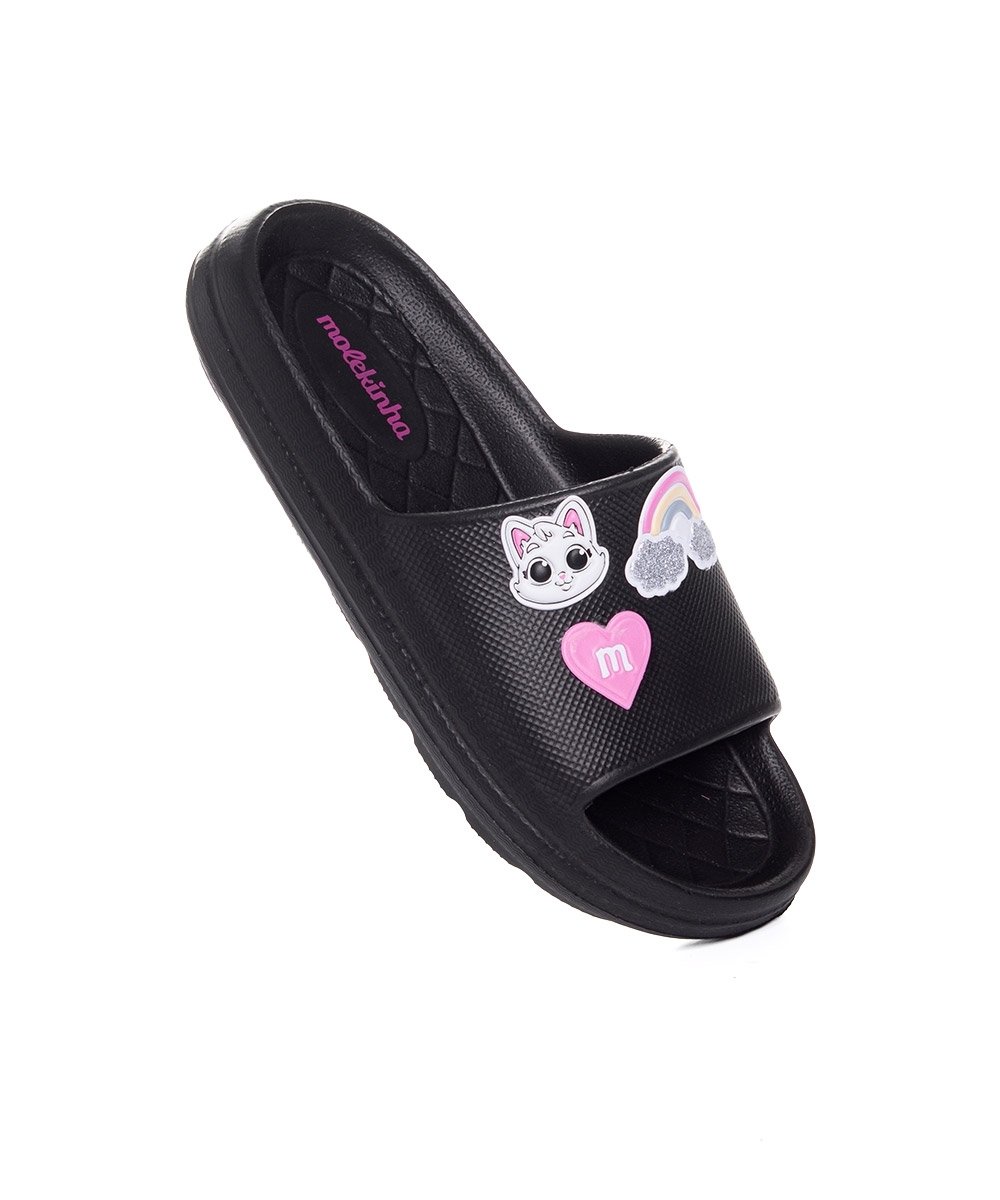 Chinelo Slide Infantil Molekinha Preto Preto 2