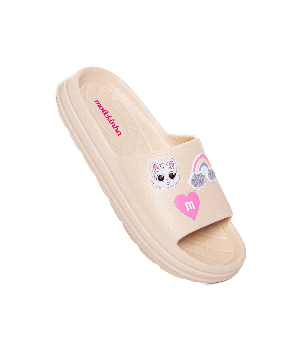 Chinelo Slide Infantil Molekinha Creme Bege 2