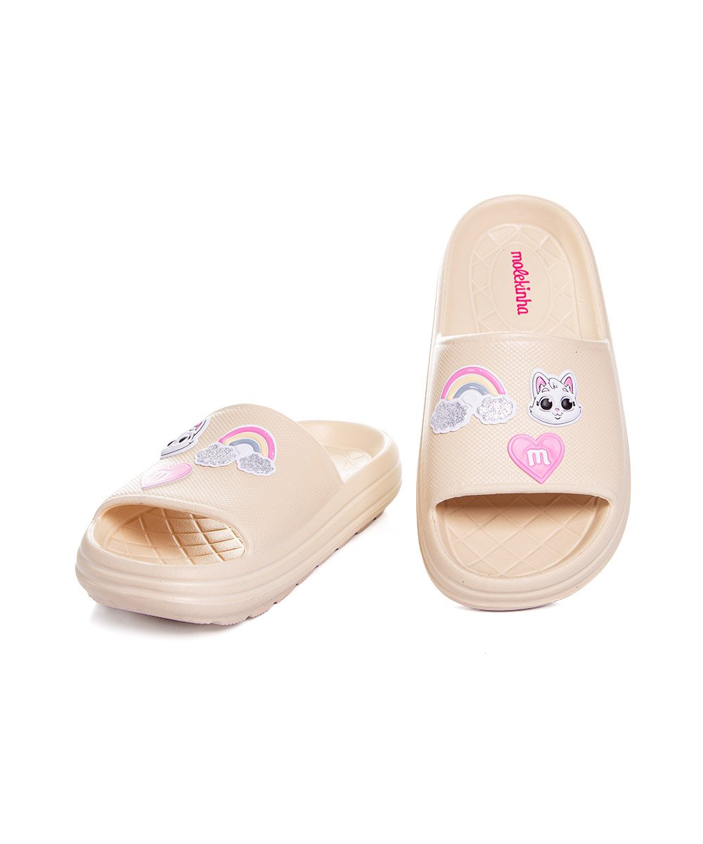 Chinelo Slide Infantil Molekinha Creme Bege 4