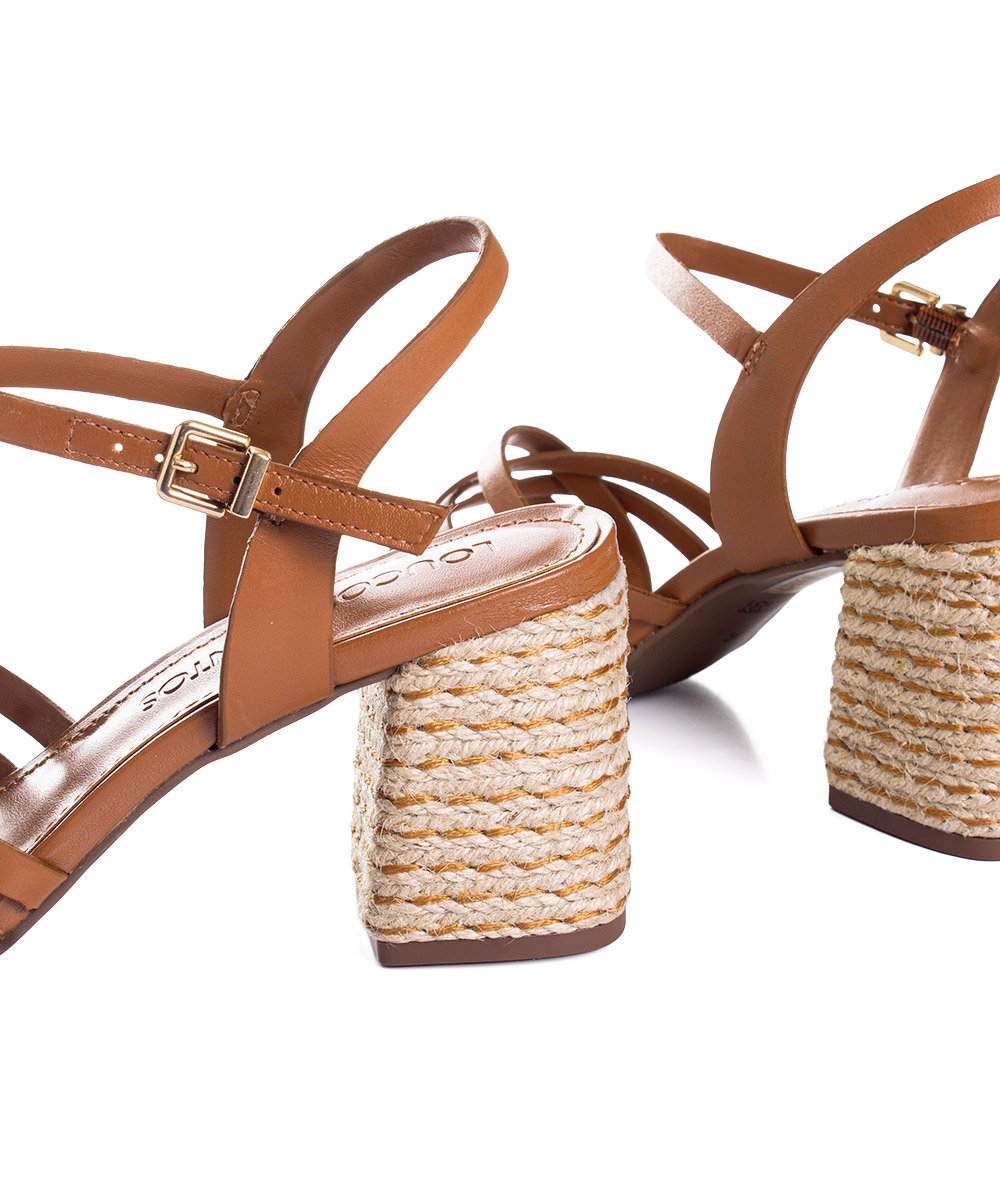 Sandália Loucos E Santos Salto Médio Couro Moca Marrom 6