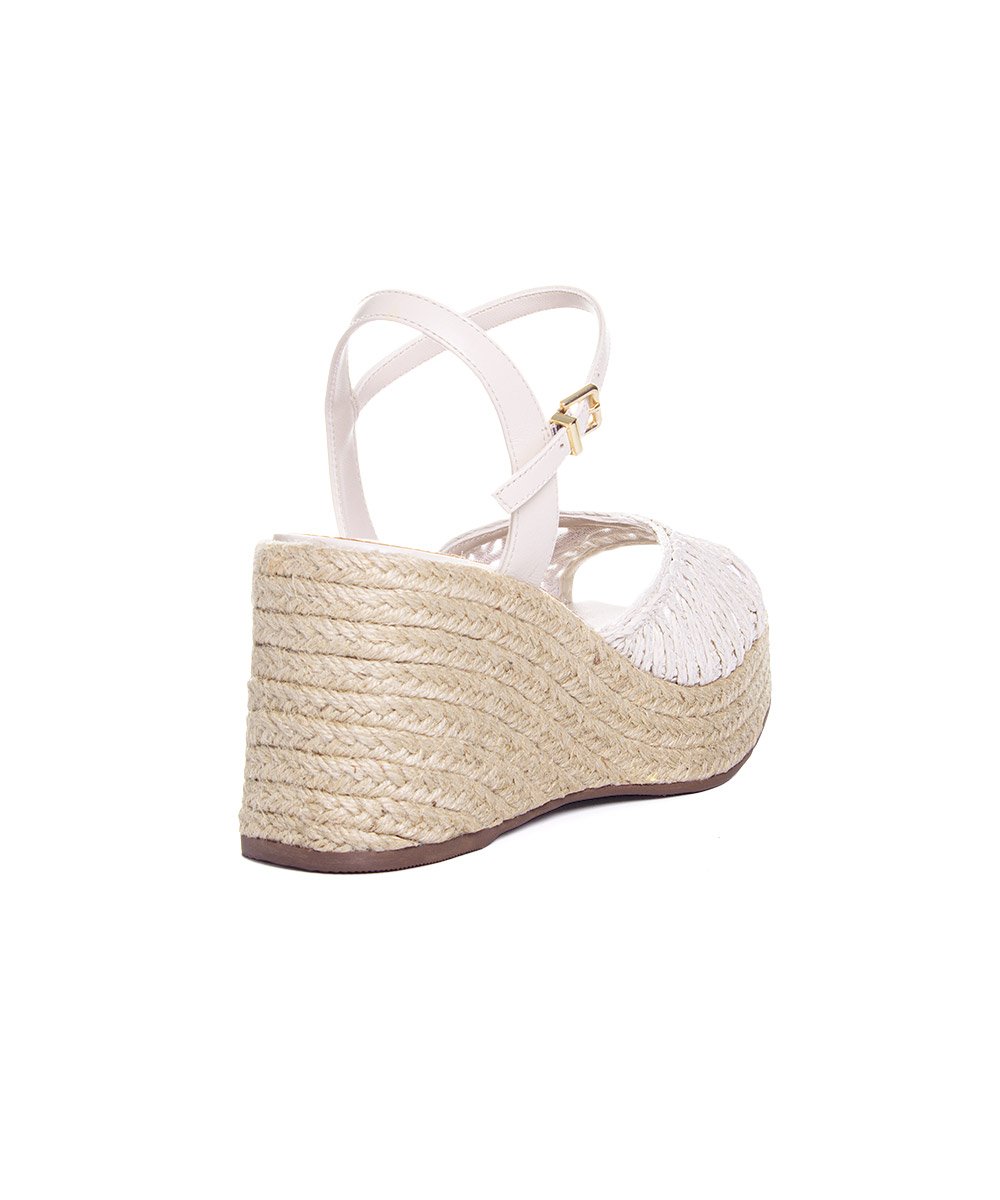 Sandália Anabela Loucos E Santos Salto Alto Off White Branco 3