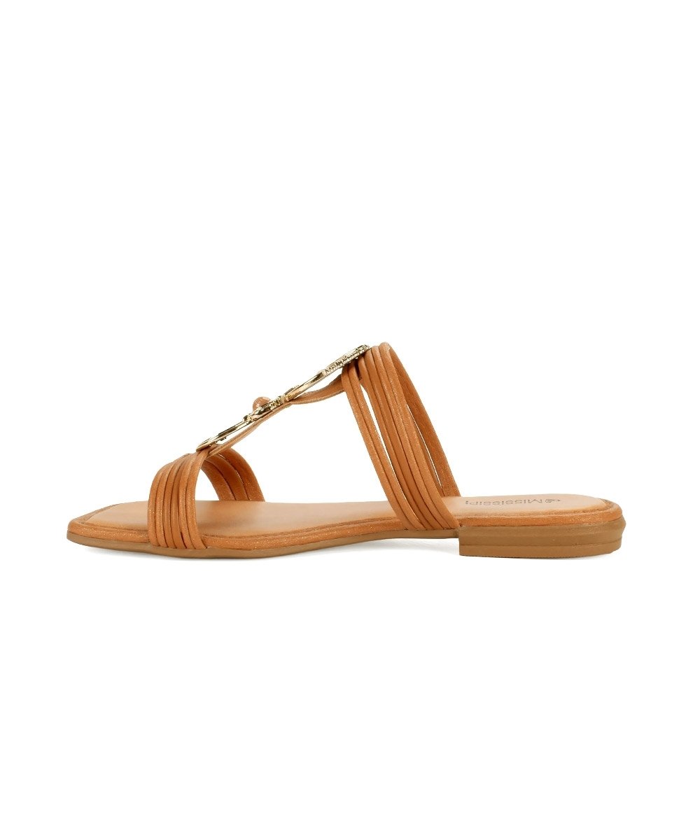 Rasteira Mississipi Tiras Finas Camel