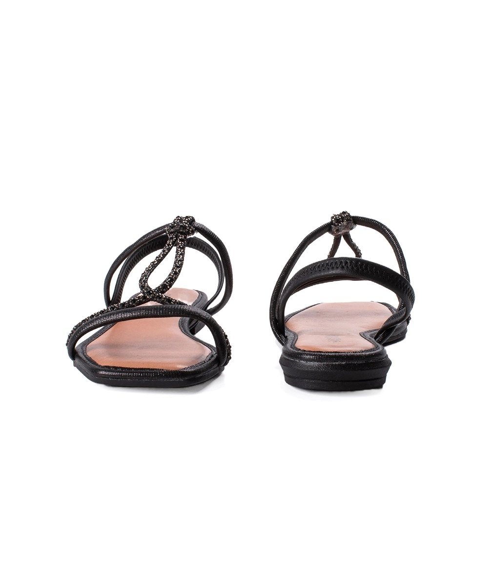 Sandália Rasteira Mississipi Strass Preto Preto 6