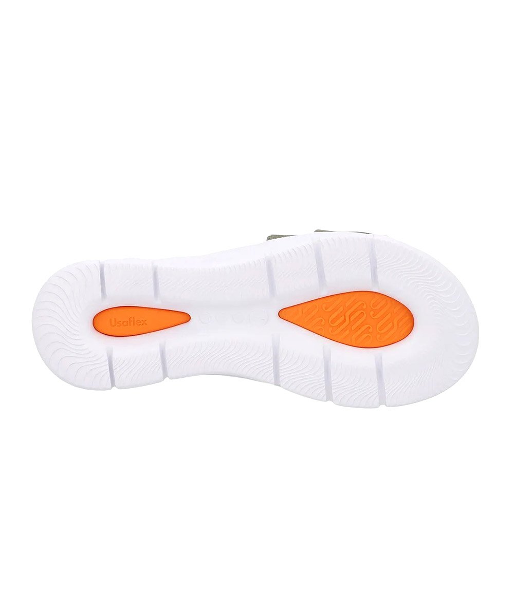 Sandália Papete Usaflex Tiras Couro Verde Verde 5