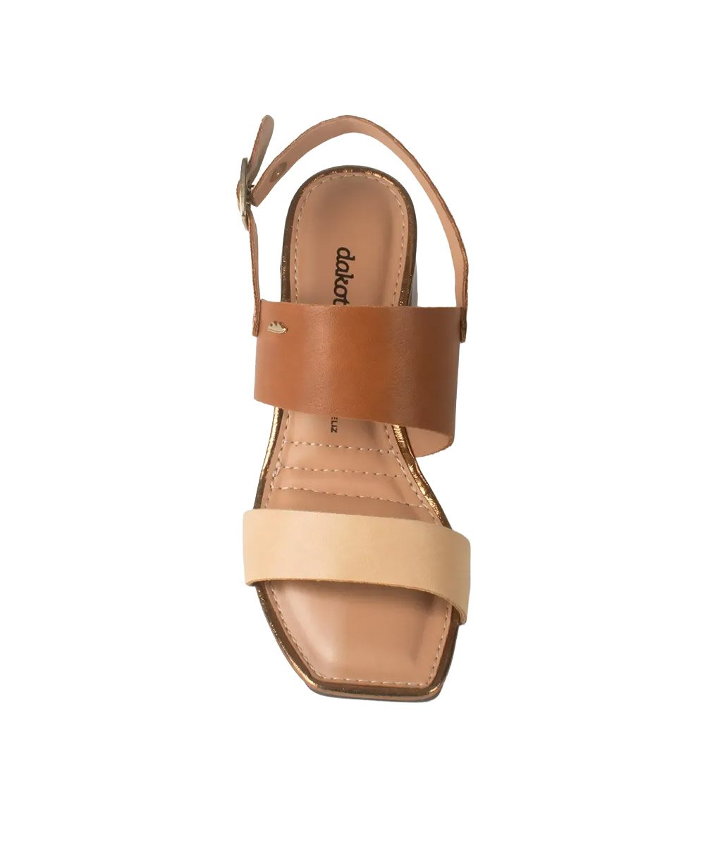 Sandália Dakota Salto Bloco Y9192 Caramelo Marrom 3