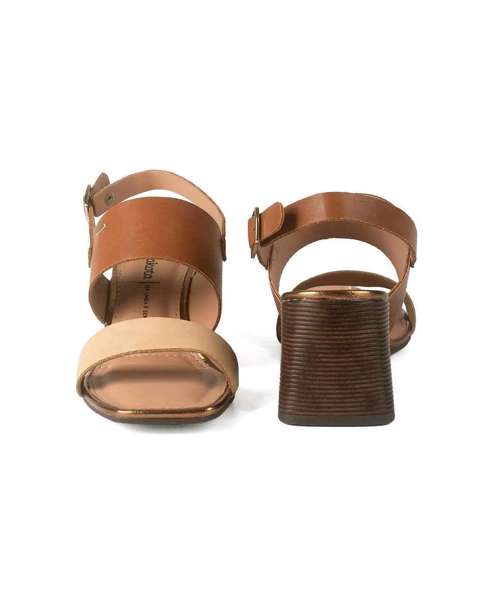 Sandália Dakota Salto Bloco Y9192 Caramelo Marrom 6