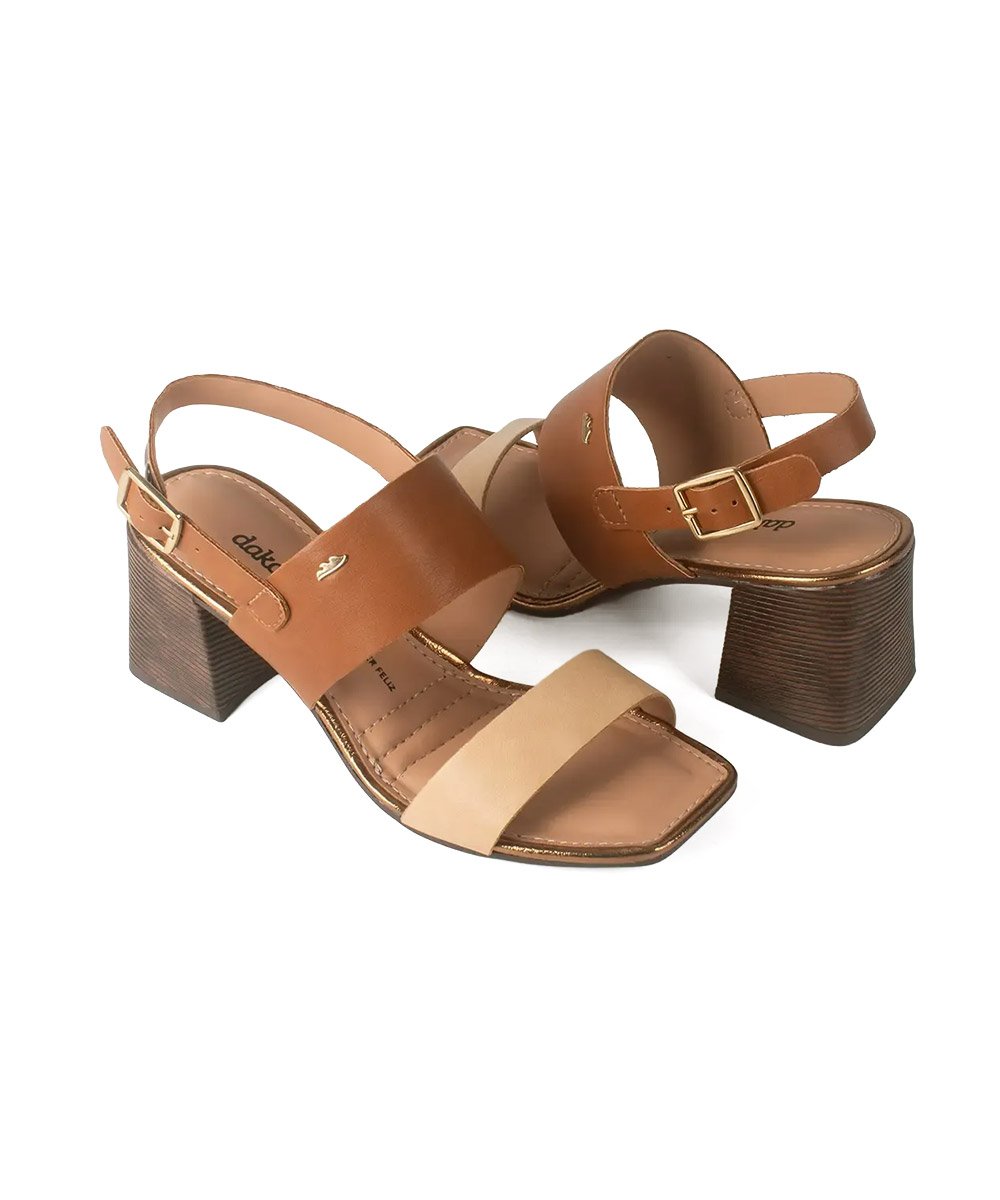 Sandália Dakota Salto Bloco Y9192 Caramelo Marrom 7