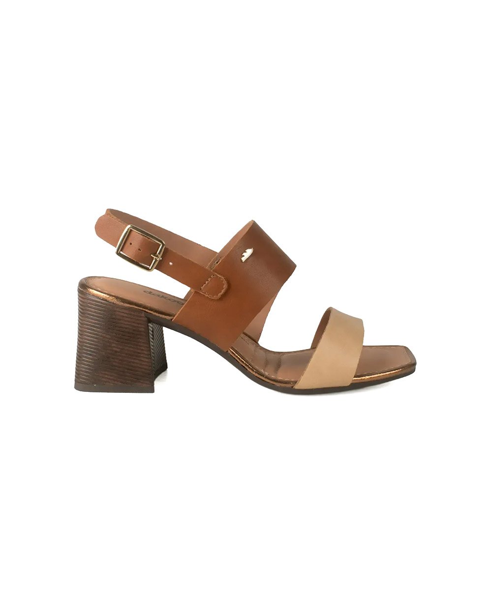 Sandália Dakota Salto Bloco Y9192 Caramelo