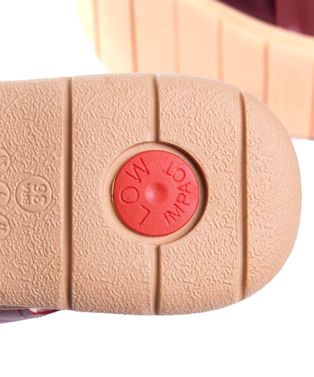 Sandália Usaflex Low Impact Elastano Couro Vermelho Vermelho 6