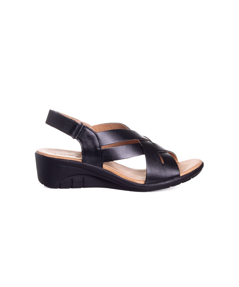 Sandália Feminina Opananken Edda Antistress Couro Preto