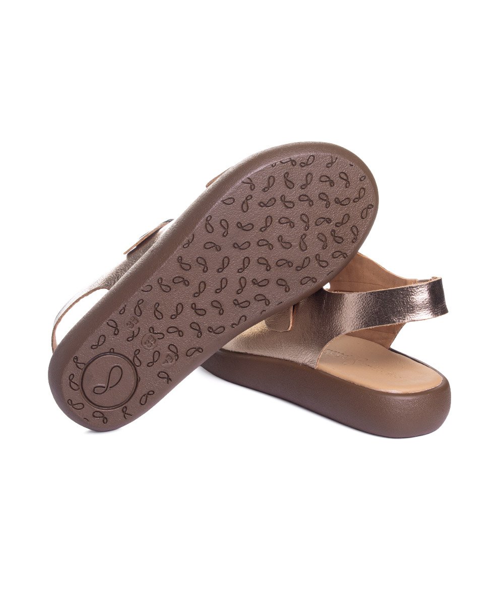 Sandália Feminina Opananken Comfy Couro Prata Velho Prata 5