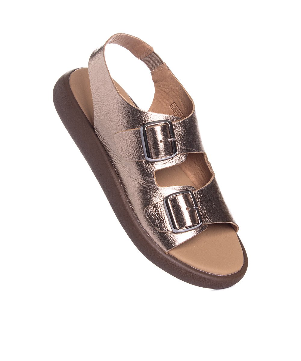 Sandália Feminina Opananken Comfy Couro Prata Velho Prata 3