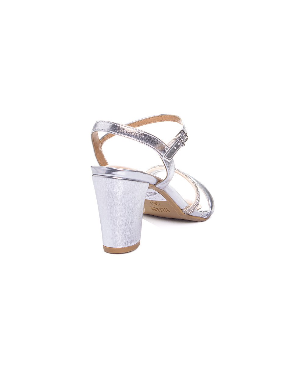 Sandália Vizzano Salto Bloco Prata Prata 3