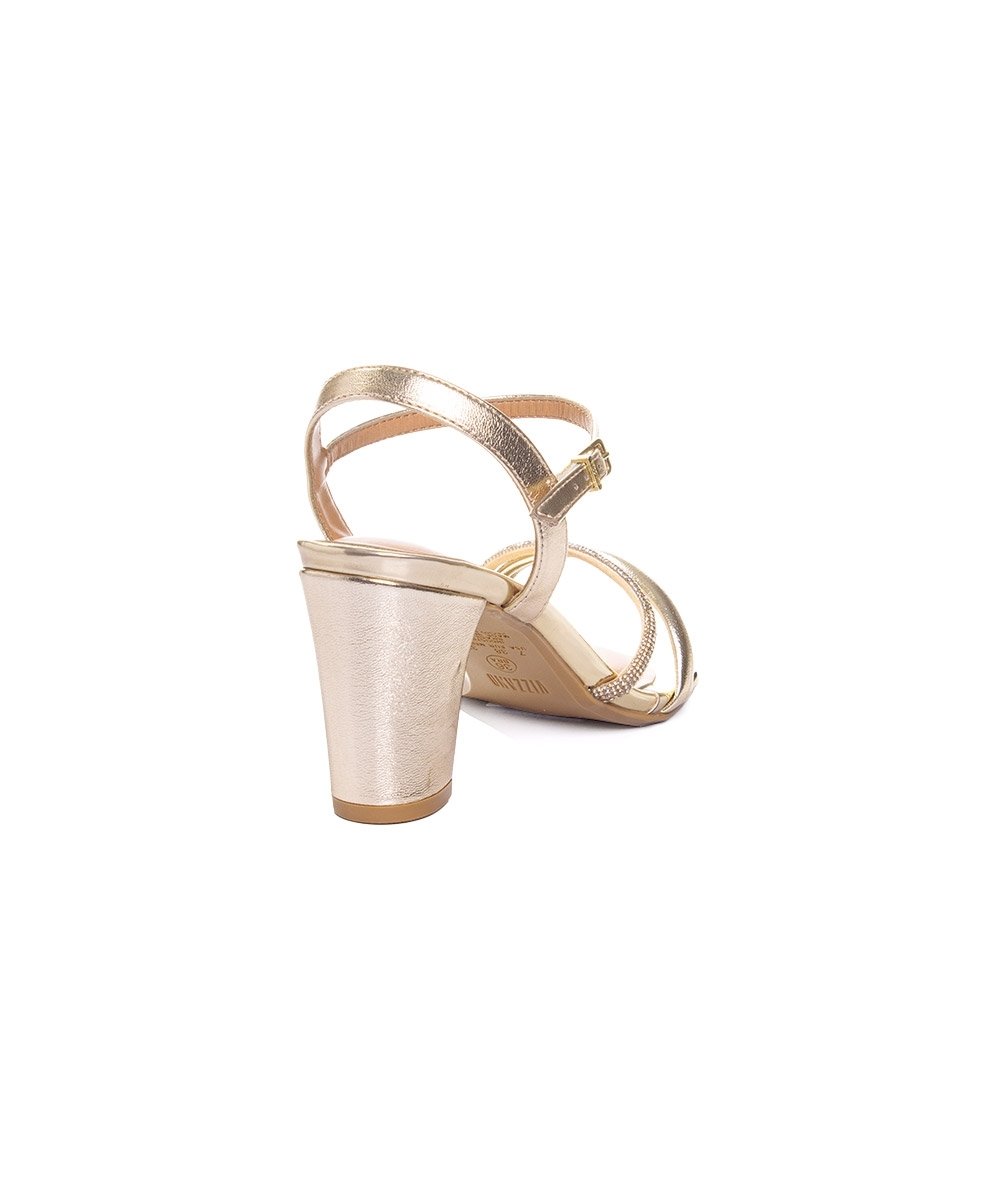 Sandália Vizzano Salto Bloco Dourado Dourado 10