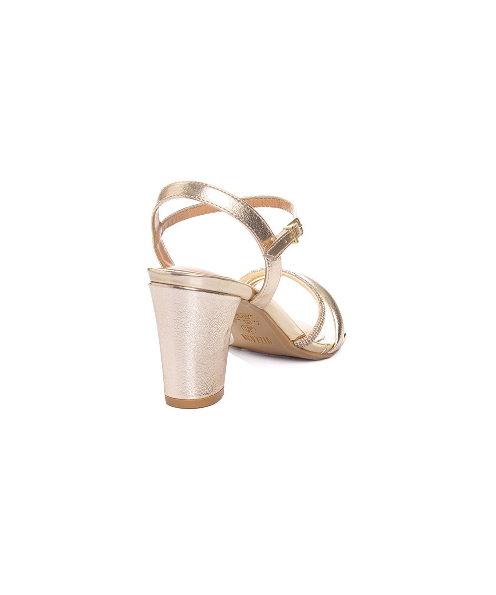 Sandália Vizzano Salto Bloco Dourado Dourado 6