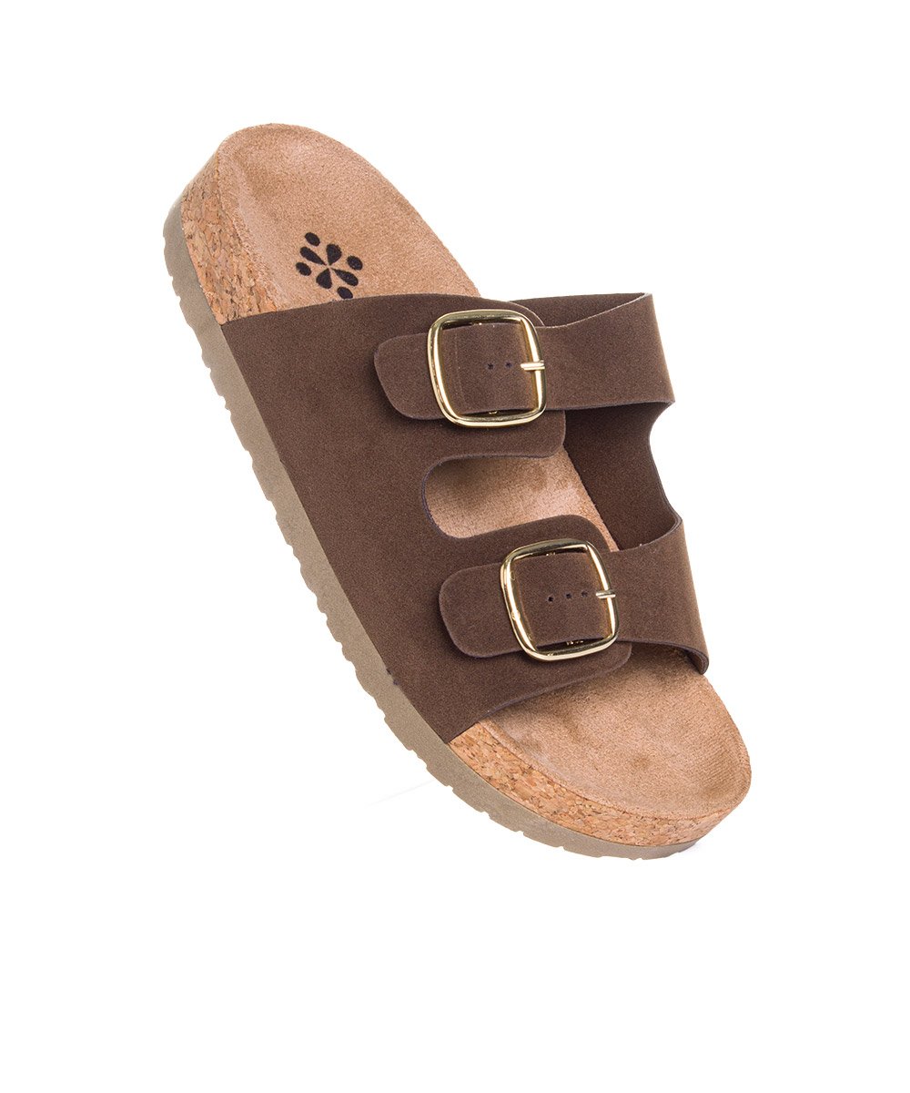 Tamanco Flatform Pixolé Fivelas Café Marrom 2