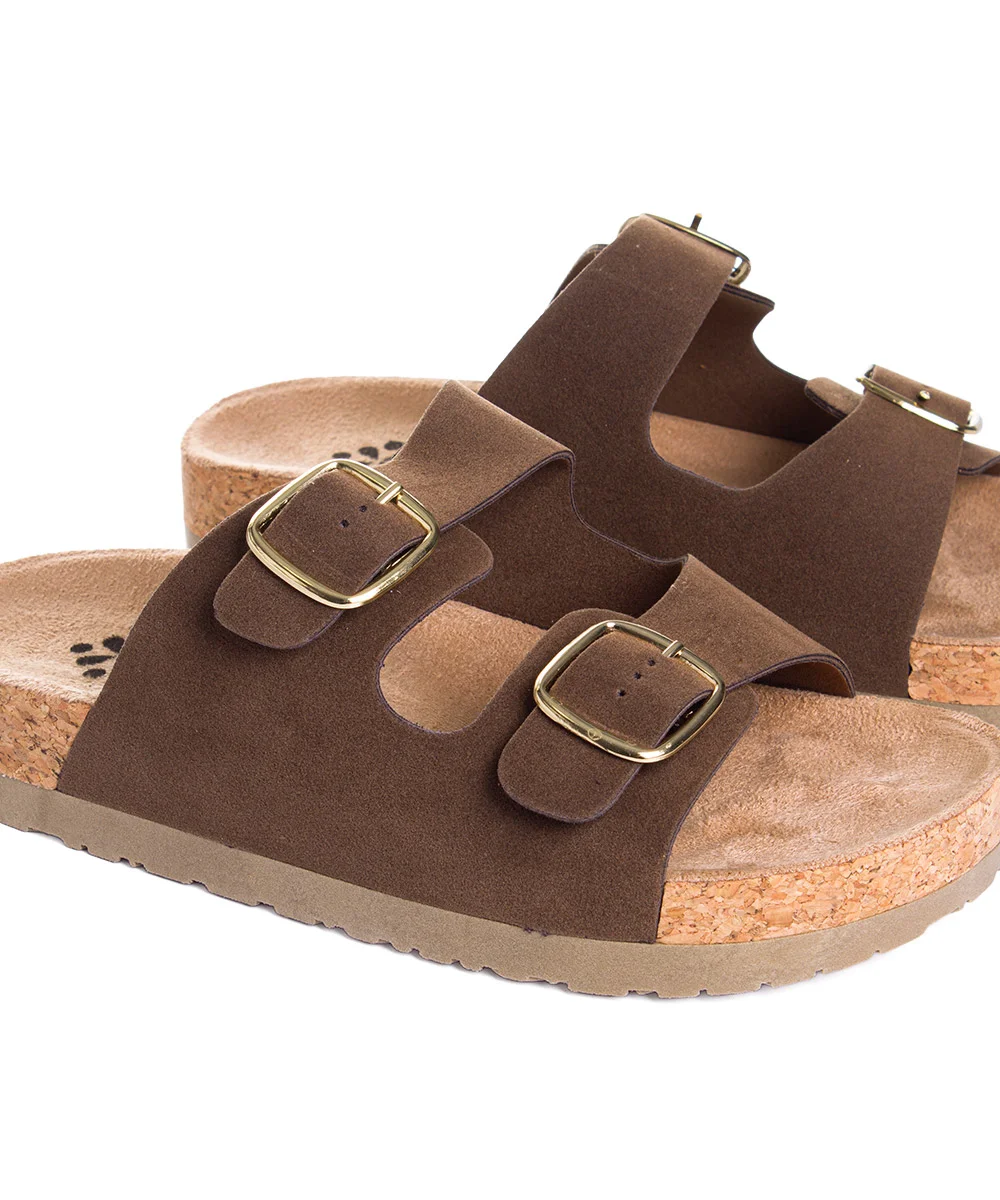 Tamanco Flatform Pixolé Fivelas Café Marrom 4