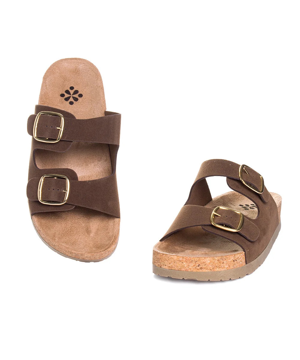 Tamanco Flatform Pixolé Fivelas Café Marrom 5