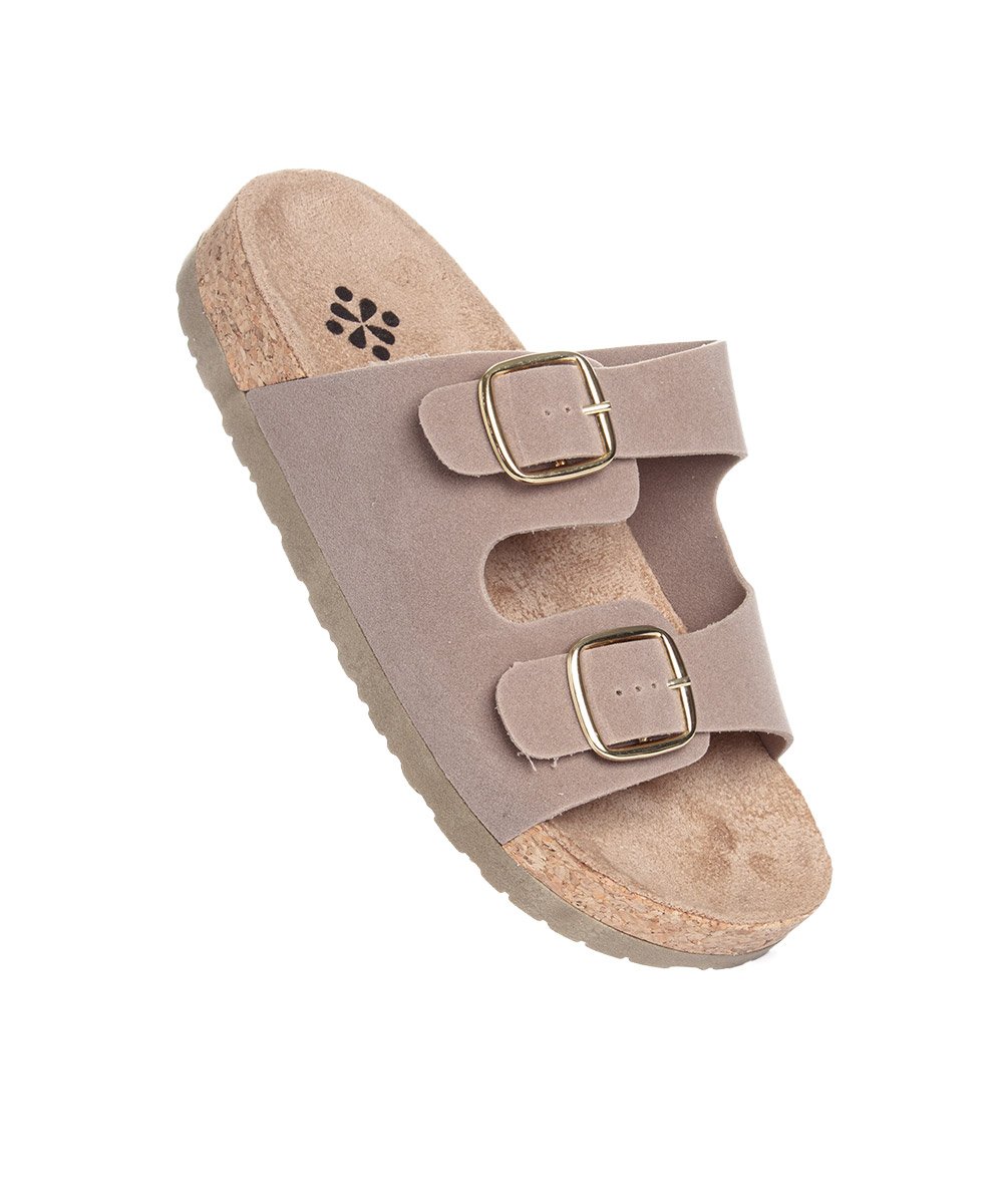 Tamanco Flatform Pixolé Fivelas Taupy Bege 2