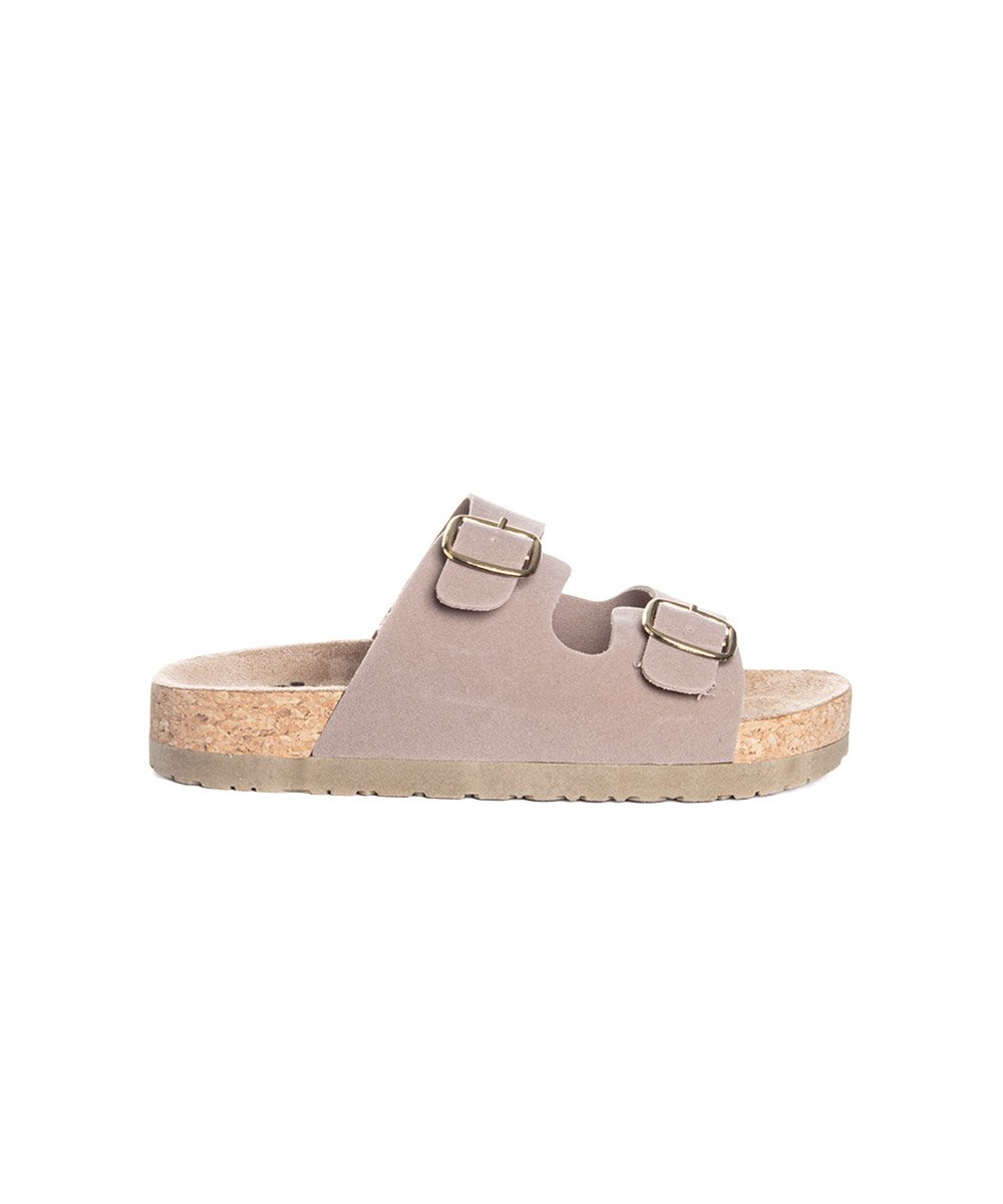 Tamanco Flatform Pixolé Fivelas Taupy