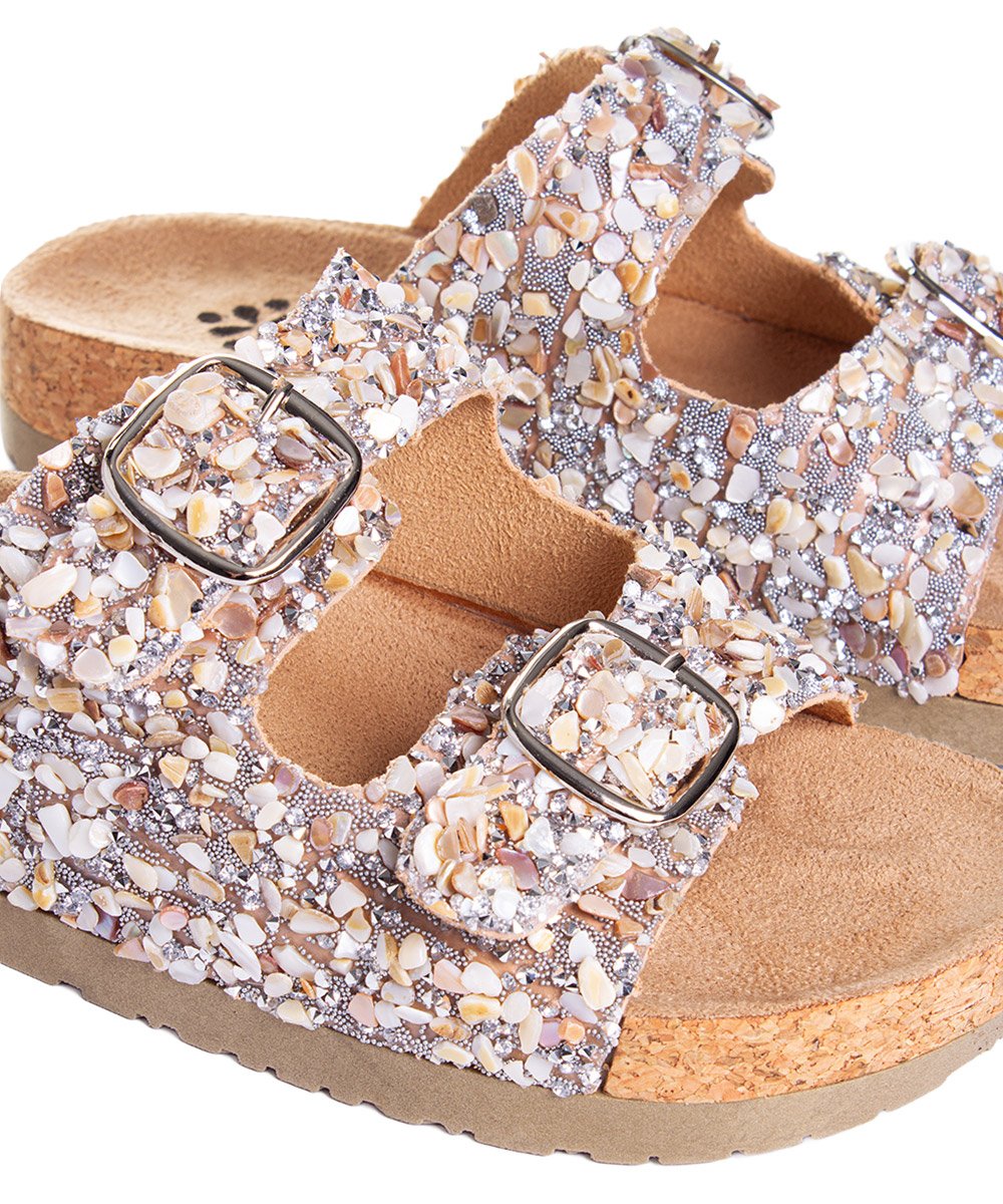 Tamanco Flatform Pixolé Pedriscos Ambar Bege 4