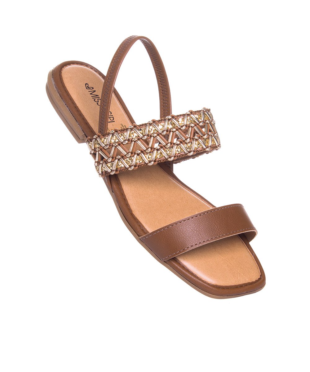 Sandália Feminina Mississipi Salto Baixo Tabaco Marrom 2