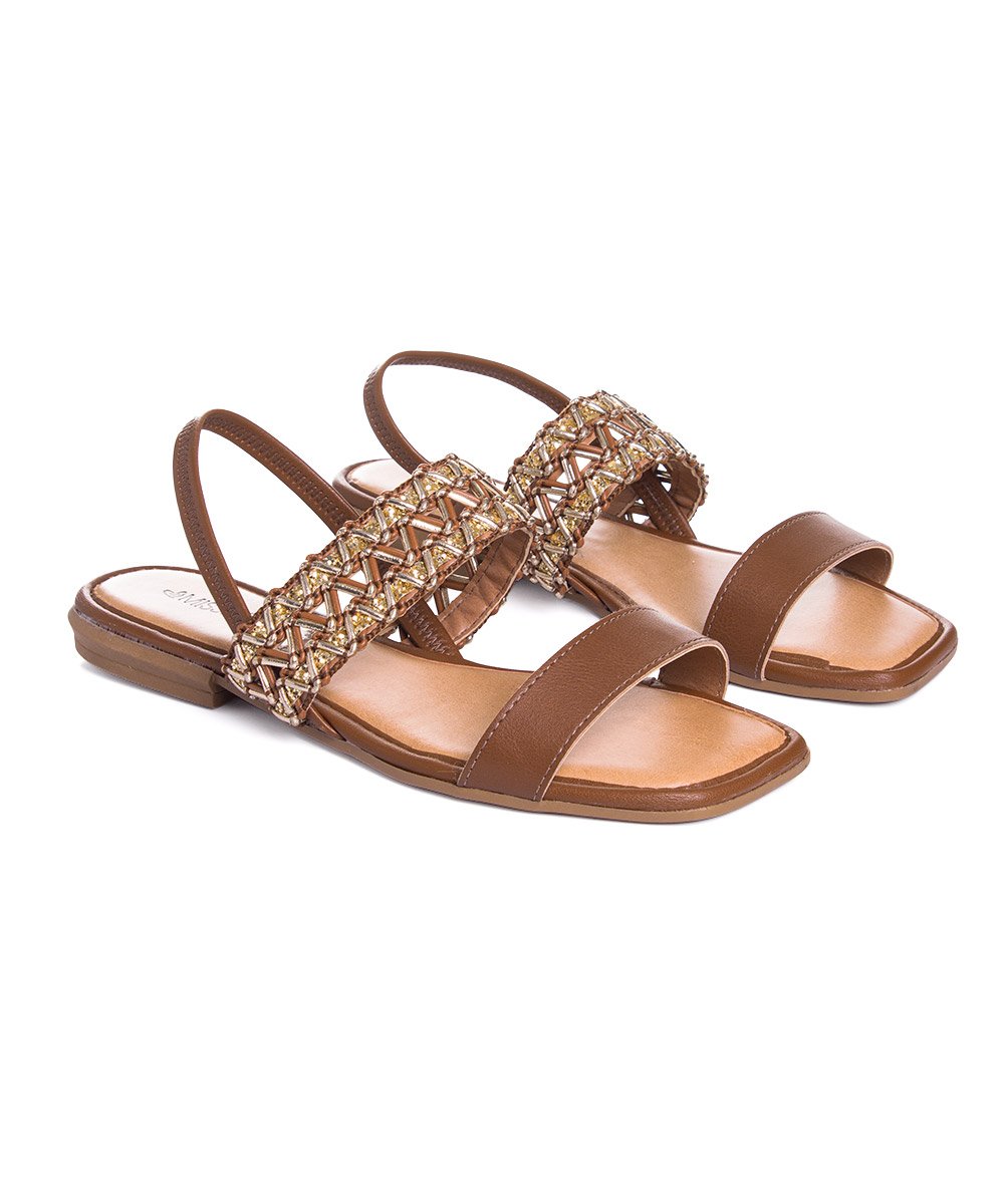 Sandália Feminina Mississipi Salto Baixo Tabaco Marrom 3