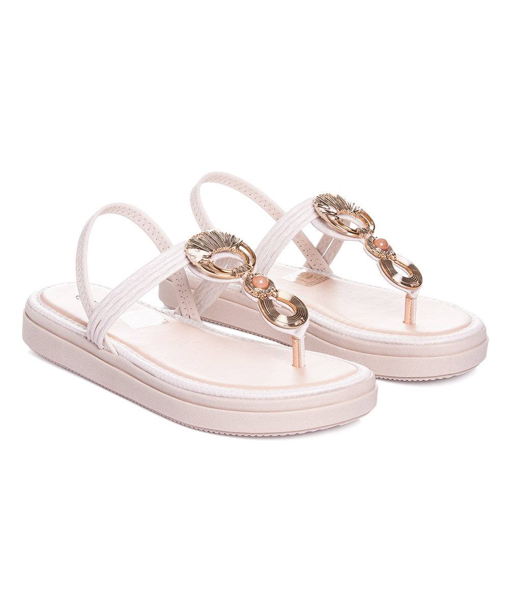 Sandália Flatform Mississipi Metal Bege Bege 3